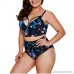 Womens High Waisted Bikini Halter Swimsuit Plus Size Swimwear Ruffles Bathing Suit Nebula Fish B07CSK476H